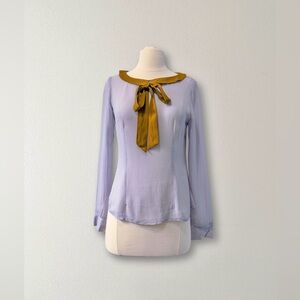 Reformation - Purple Lavender Blouse with Bow size 2 - great condition